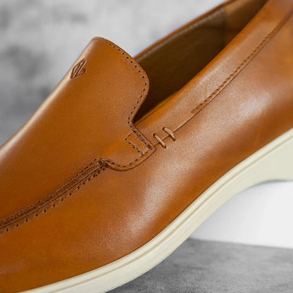 Amberjack The Loafer Men's Honey And Cream Two Tone Men's Loafer Shoes by Amberjack – Don't Panic Shoes