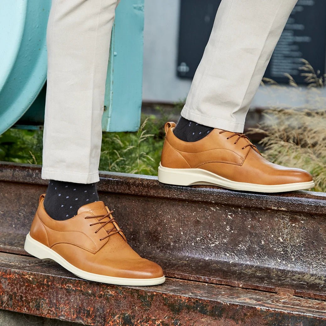 Amberjack The Original Men's Leather Shoes Honey And Cream Men's Dress Shoes by Amberjack – Don't Panic Shoes