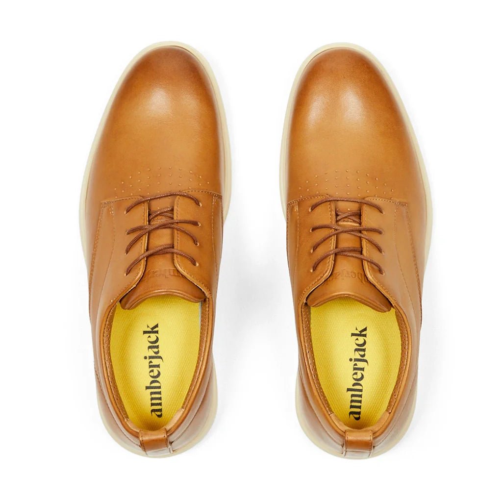 Amberjack The Original Men's Leather Shoes Honey And Cream Men's Dress Shoes by Amberjack – Don't Panic Shoes