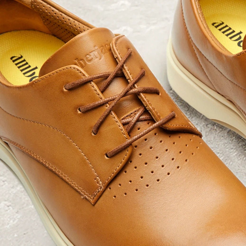 Amberjack The Original Men's Leather Shoes Honey And Cream Men's Dress Shoes by Amberjack – Don't Panic Shoes