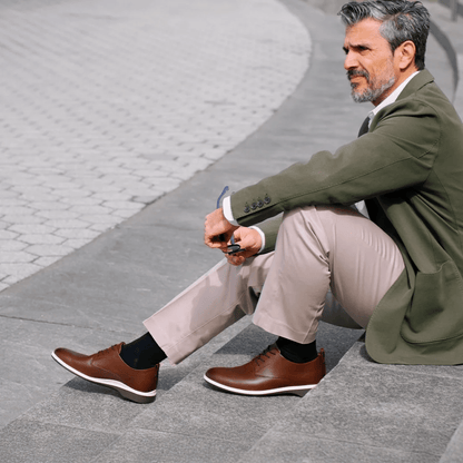 Amberjack The Original Men’S Vegan Leather Coffee Men's Dress Shoes by Amberjack – Don't Panic Shoes