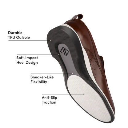 Amberjack The Slip - On Men’S Genuine Leather Coffee Men's Dress Shoes by Amberjack – Don't Panic Shoes