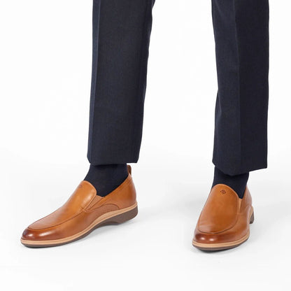 Amberjack The Slip - On Men's Honey Leather Casual Shoes Men's Dress Shoes by Amberjack – Don't Panic Shoes