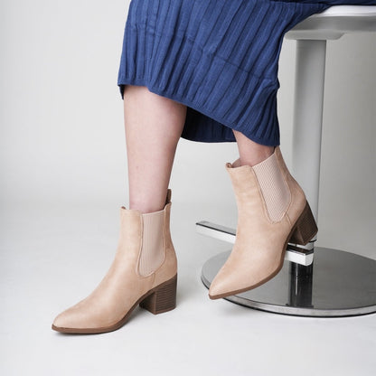 Andi | Beige Suede Boots by J.Adams – Don't Panic Shoes