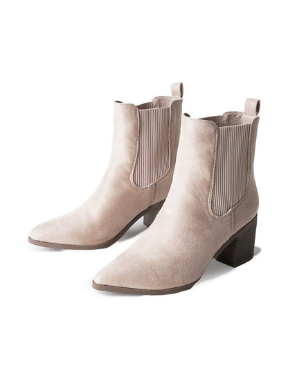Andi | Beige Suede Boots by J.Adams – Don't Panic Shoes