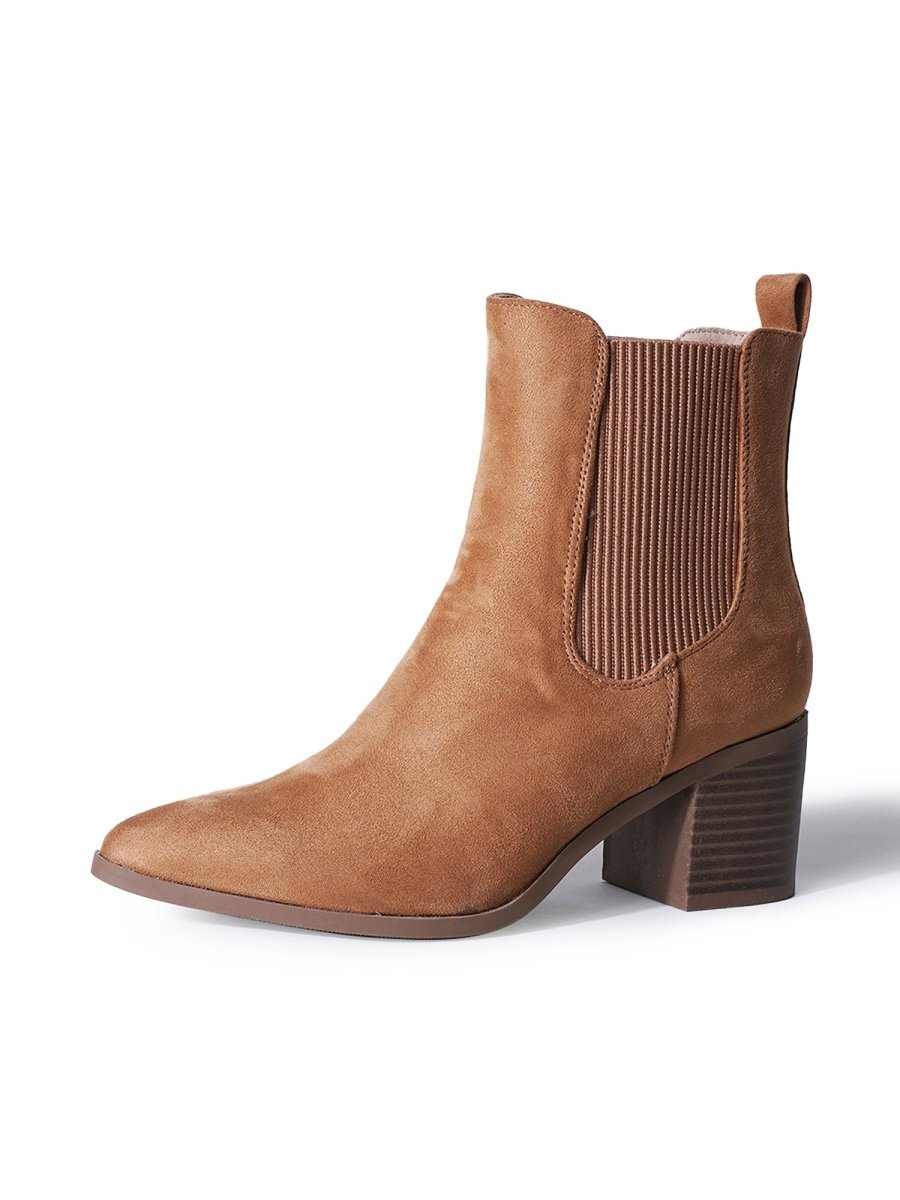 Andi | Camel Suede Boots by J.Adams – Don't Panic Shoes