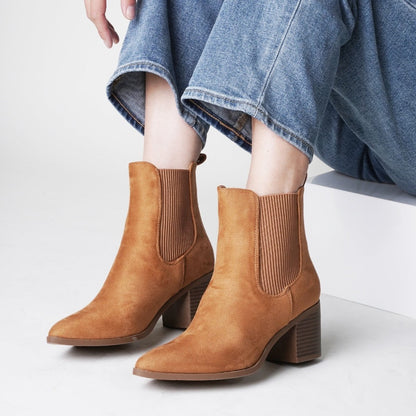 Andi | Camel Suede Boots by J.Adams – Don't Panic Shoes
