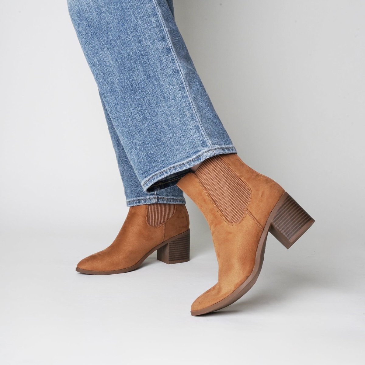 Andi | Camel Suede Boots by J.Adams – Don't Panic Shoes