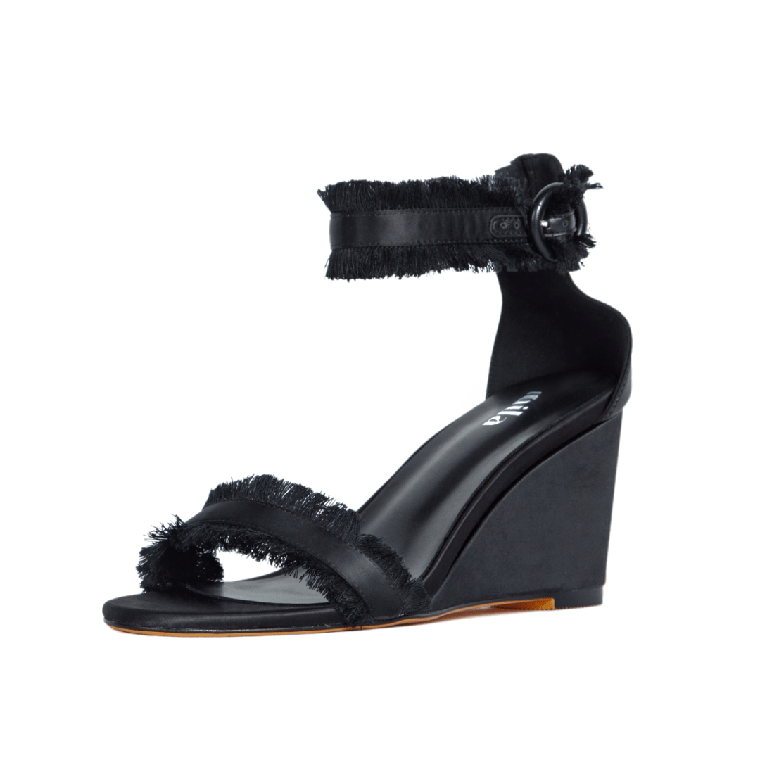 Angela Wedges Black Shoes by Vaila Shoes – Don't Panic Shoes