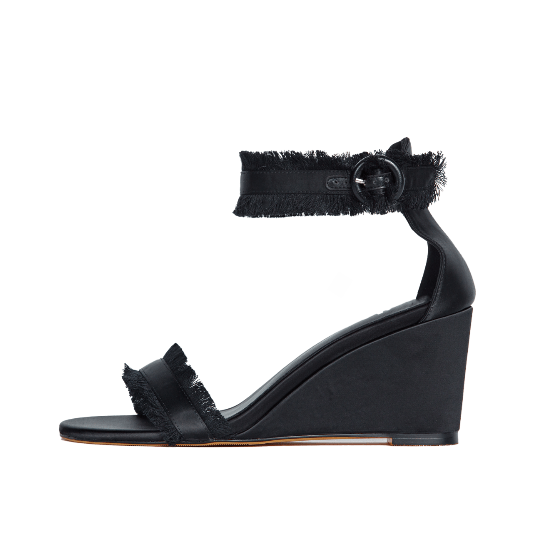 Angela Wedges Black Shoes by Vaila Shoes – Don't Panic Shoes