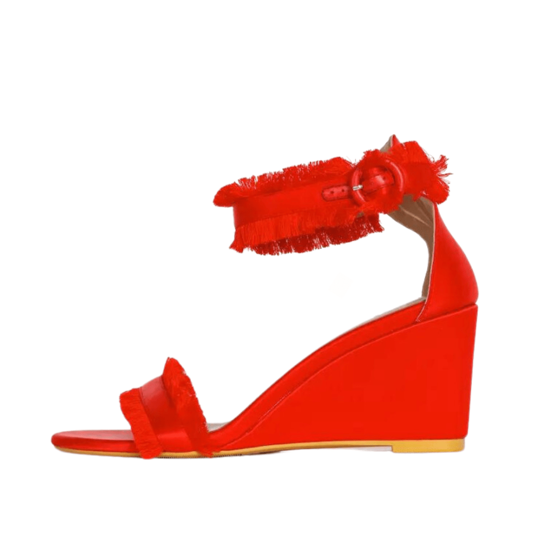 Angela Wedges Red Shoes by Vaila Shoes – Don't Panic Shoes