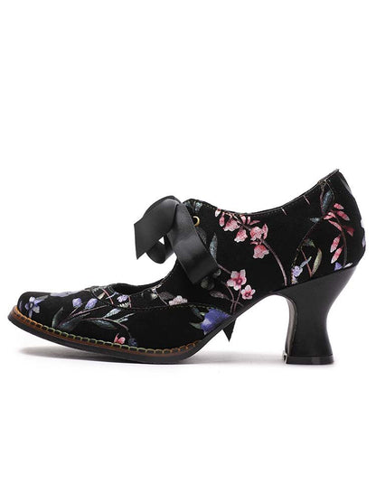 Angelique Handmade Floral Leather Shoes Pumps by Colorstepshoes – Don't Panic Shoes