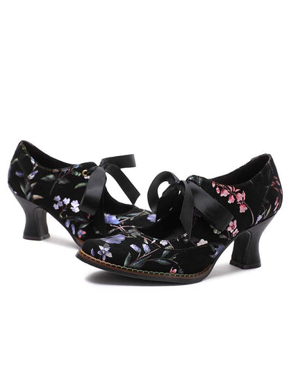 Angelique Handmade Floral Leather Shoes Pumps by Colorstepshoes – Don't Panic Shoes