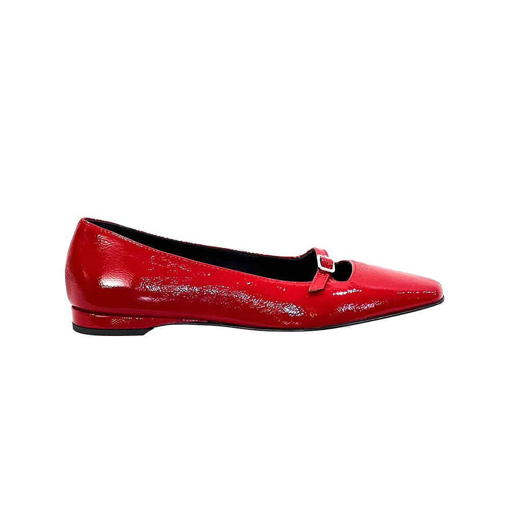 Anna Naplak Mary Jane FlatS Women’s Calf Leather Red Ballet Flats by Mar Soreli – Don't Panic Shoes