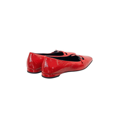 Anna Naplak Mary Jane FlatS Women’s Calf Leather Red Ballet Flats by Mar Soreli – Don't Panic Shoes