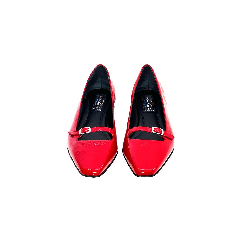 Anna Naplak Mary Jane FlatS Women’s Calf Leather Red Ballet Flats by Mar Soreli – Don't Panic Shoes