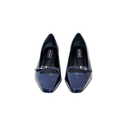 Anna Naplak Mary Jane Women’S Calf Leather Blue Patent Ballet Flats by Mar Soreli – Don't Panic Shoes