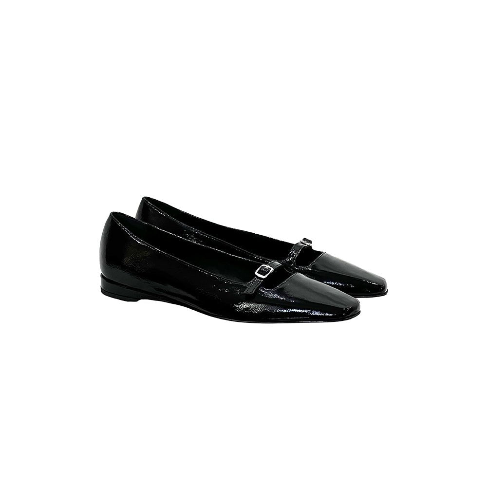 Anna Naplak Women's Mary Jane Calf Leather Patent Black Ballet Flats by Mar Soreli – Don't Panic Shoes