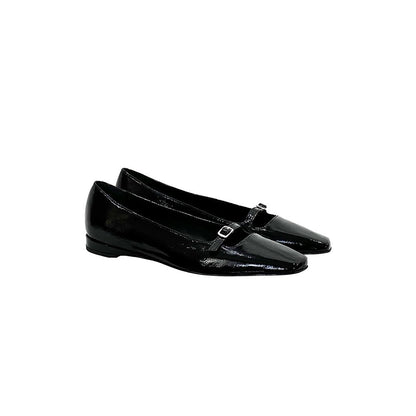 Anna Naplak Women's Mary Jane Calf Leather Patent Black Ballet Flats by Mar Soreli – Don't Panic Shoes