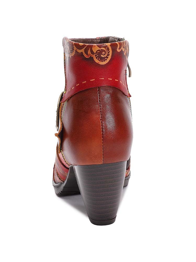 Annika Flower Handmade Leather Ankle Boots ankle boots by Colorstepshoes – Don't Panic Shoes