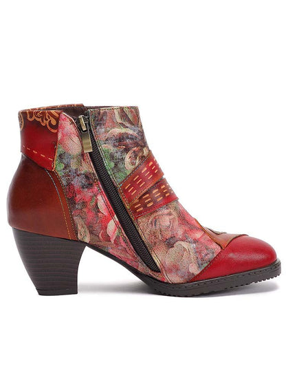 Annika Flower Handmade Leather Ankle Boots ankle boots by Colorstepshoes – Don't Panic Shoes