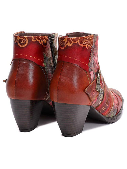 Annika Flower Handmade Leather Ankle Boots ankle boots by Colorstepshoes – Don't Panic Shoes