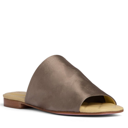 April Stretch Satin Flat Sandal Leather Insole Outsole Sandals by Beautiisoles – Don't Panic Shoes