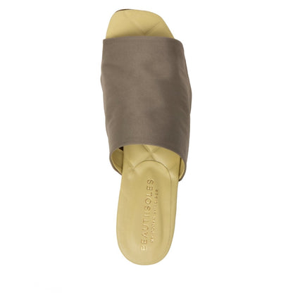 April Stretch Satin Flat Sandal Leather Insole Outsole Sandals by Beautiisoles – Don't Panic Shoes