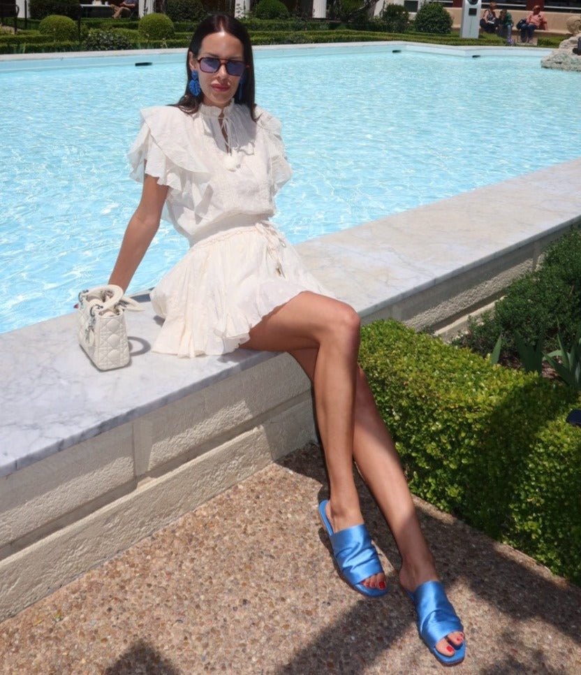 April Stretch Satin Flat Sandal Padded Leather Insole Sandals by Beautiisoles – Don't Panic Shoes