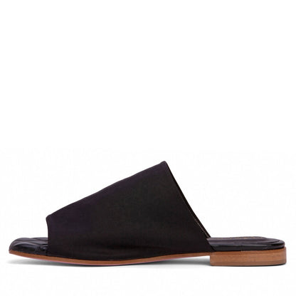 April Stretch Satin Women’S Leather Lined Flat Sandal Sandals by Beautiisoles – Don't Panic Shoes