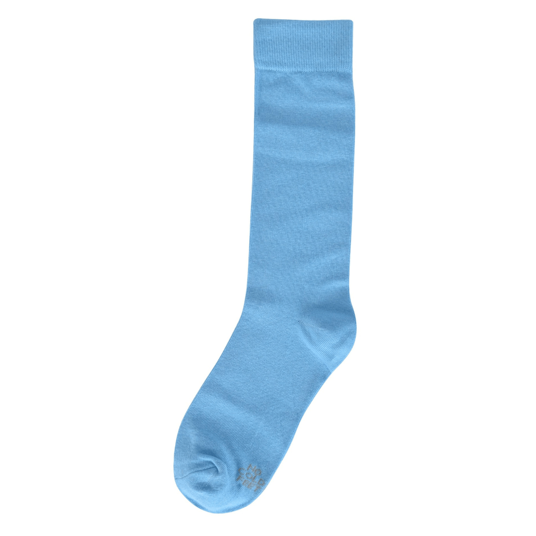 Aquamarine Blue Solid Socks Crew Length Breathable Comfort Everyday Casual Sock Pair Versatile Coastal Style Socks by No Cold Feet – Don't Panic Shoes
