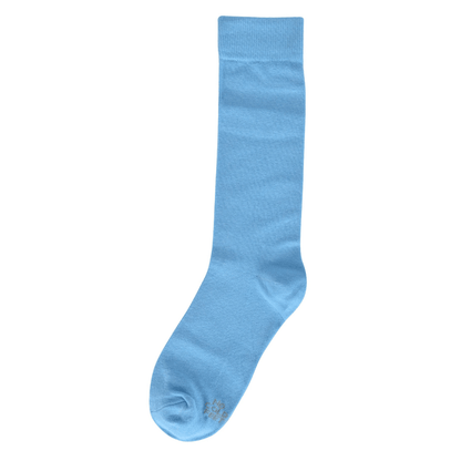 Aquamarine Blue Solid Socks Crew Length Breathable Comfort Everyday Casual Sock Pair Versatile Coastal Style Socks by No Cold Feet – Don't Panic Shoes