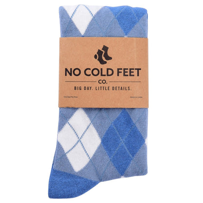 Argyle Dusty Blue Socks Classic Pattern Dress And Casual Wear Versatile Comfortable Stylish Hosiery Socks by No Cold Feet – Don't Panic Shoes