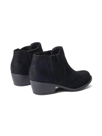 Arlo | Black Suede Booties by J.Adams – Don't Panic Shoes