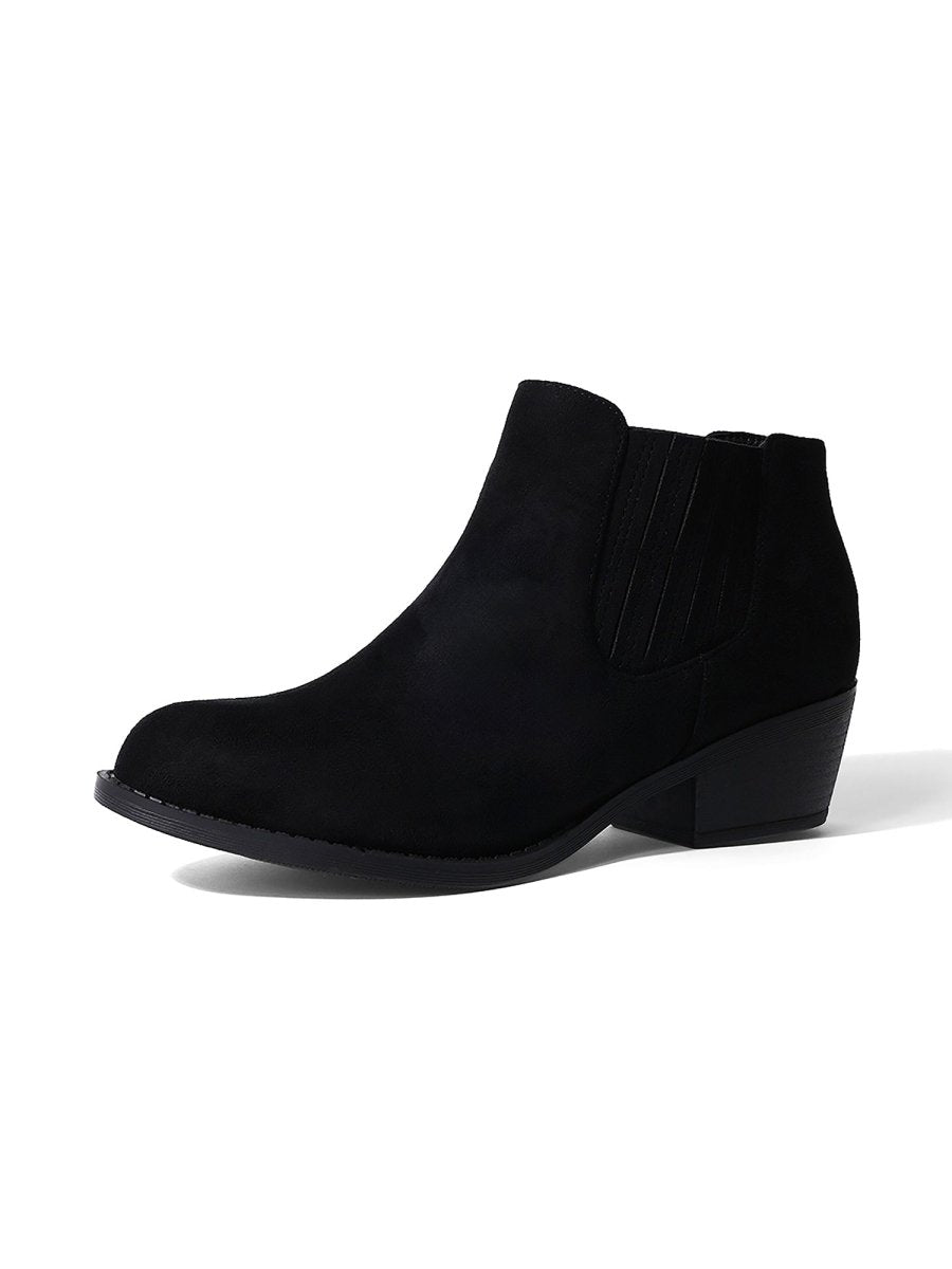 Arlo | Black Suede Booties by J.Adams – Don't Panic Shoes