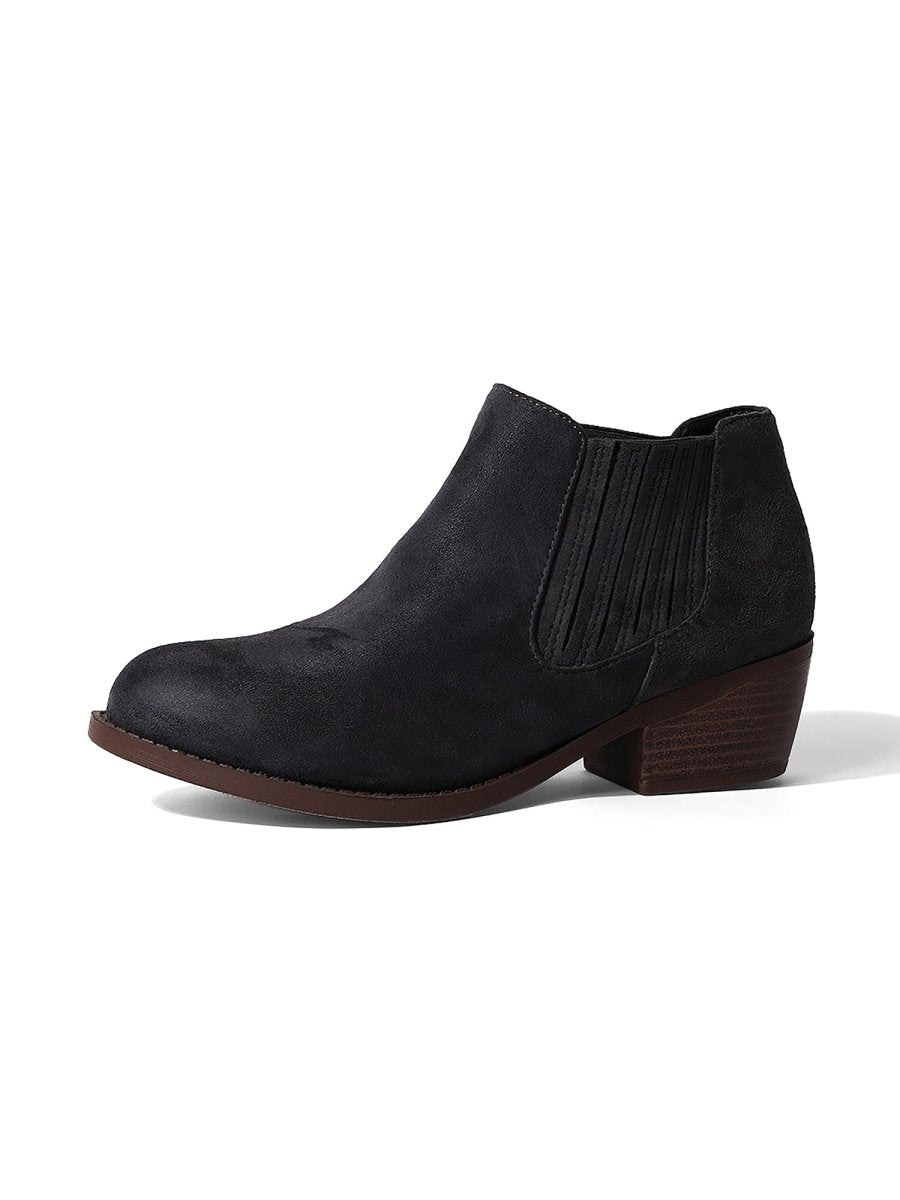 Arlo | Charcoal Suede Booties by J.Adams – Don't Panic Shoes