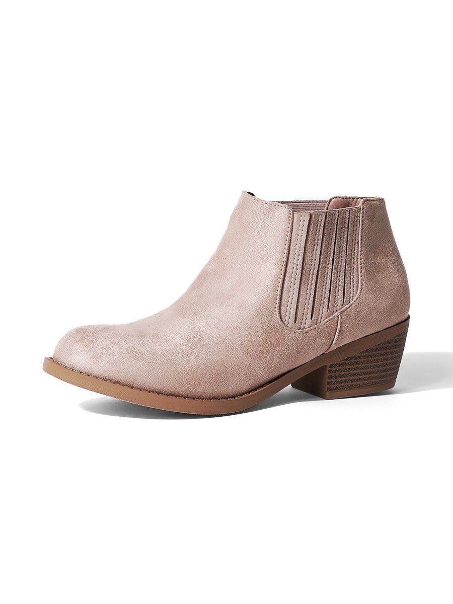Arlo | Taupe Suede Booties by J.Adams – Don't Panic Shoes