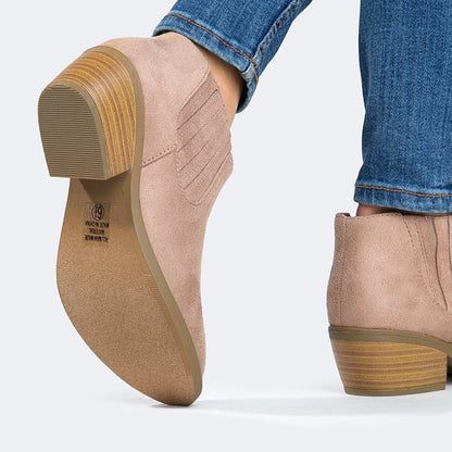 Arlo | Taupe Suede Booties by J.Adams – Don't Panic Shoes