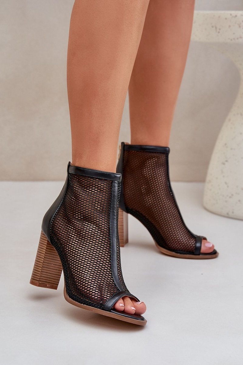 Arverra Mesh Panel Block Heel Sandals by Ukrainian Vibe – Don't Panic Shoes