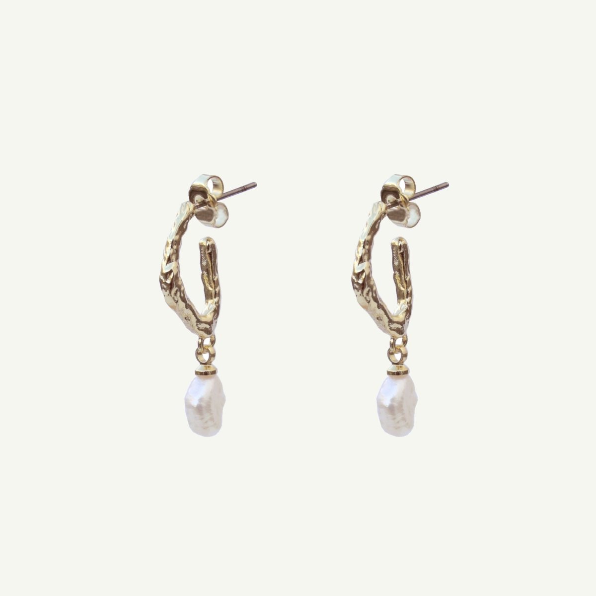 Asha Pearl Hoop Earrings Earrings by Rahya Jewelry Design – Don't Panic Shoes