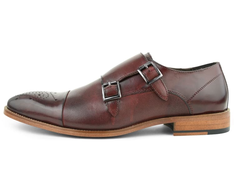 ASher Green Ag1101 Men’s Burgundy Calf Leather Monk Strap Monk Straps by Asher Green – Don't Panic Shoes