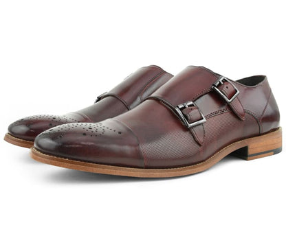 ASher Green Ag1101 Men’s Burgundy Calf Leather Monk Strap Monk Straps by Asher Green – Don't Panic Shoes