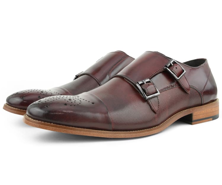 ASher Green Ag1101 Men’s Burgundy Calf Leather Monk Strap Monk Straps by Asher Green – Don't Panic Shoes