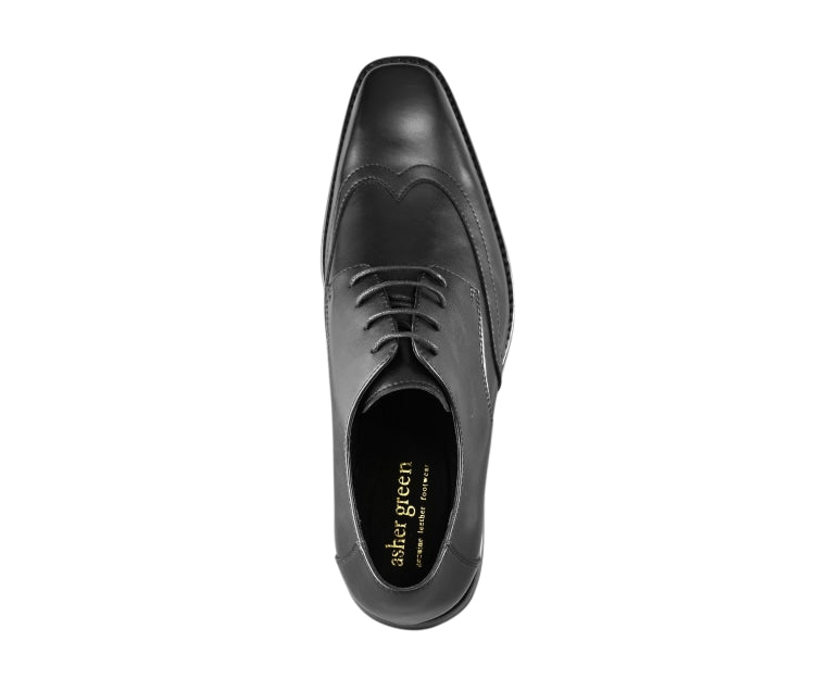 Asher Green Ag112c Elegant Oxford Wingtip Black Leather Shoes For Men Oxfords by Asher Green – Don't Panic Shoes