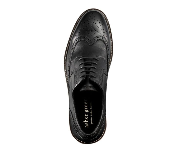 ASher Green Ag1784 Men’s Wingtip Black Genuine Leather Shoes Oxfords by Asher Green – Don't Panic Shoes
