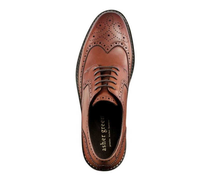 ASher Green Ag1784 Tan Men’s Wing Tip Leather Shoes Oxfords by Asher Green – Don't Panic Shoes