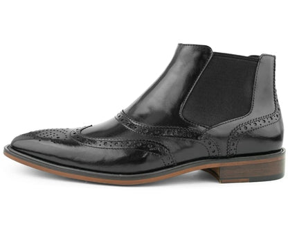 Asher Green Ag2632 Black Men's Wingtip Leather Boots Boots by Asher Green – Don't Panic Shoes