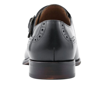 Asher Green Ag416 Men's Black Genuine Leather Monk Strap Monk Straps by Asher Green – Don't Panic Shoes