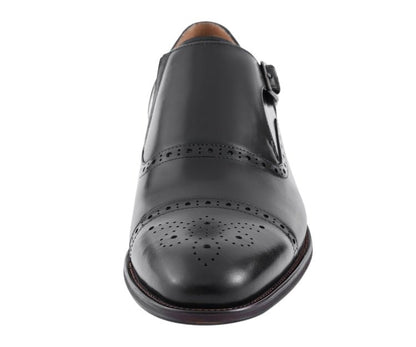 Asher Green Ag416 Men's Black Genuine Leather Monk Strap Monk Straps by Asher Green – Don't Panic Shoes