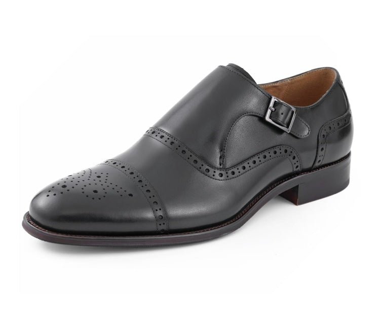 Asher Green Ag416 Men's Black Genuine Leather Monk Strap Monk Straps by Asher Green – Don't Panic Shoes